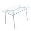 Quana-Aurora I pakoworld dining table set of 5 pieces in transparent-white shade 120x70x75cm