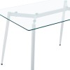 Quana-Aurora I pakoworld dining table set of 5 pieces in transparent-white shade 120x70x75cm