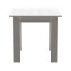 Dining table set of 3 pieces Manka-Julita pakoworld in white color 80x80x77cm