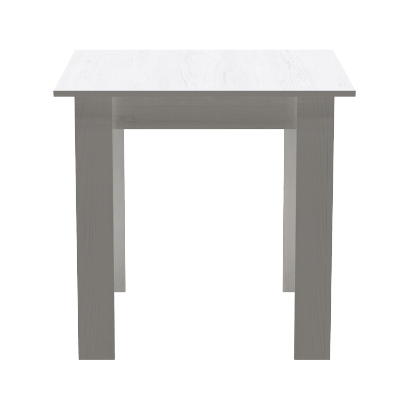 Dining table set of 3 pieces Manka-Julita pakoworld in white color 80x80x77cm