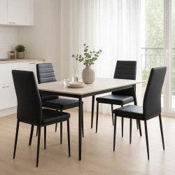 Parker-Gustas pakoworld dining table set of 5 sintered stone-black-anthracite 120x60x75cm Parker-Gustas pakoworld dining table set of 5 sintered stone-black-anthracite 120x60x75cm