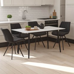 Sabia-Gustas pakoworld dining table set of 5 sintered stone-black-anthracite 120x60x75cm Sabia-Gustas pakoworld dining table set of 5 sintered stone-black-anthracite 120x60x75cm