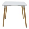 Τραπεζαρία Natali-Noor pakoworld σετ 3τεμ MDF λευκό-μπεζ-πόδια φυσικό 80x80x76εκ