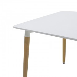 Dining table Natali-Noor pakoworld set of 3 pcs MDF white-dark grey-natural legs 80x80x76cm Dining table Natali-Noor pakoworld set of 3 pcs MDF white-dark grey-natural legs 80x80x76cm