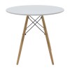 Julita-Noor pakoworld dining table set of 3 pcs MDF white-beige fabric Φ80x73cm
