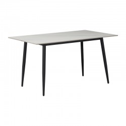 Gustas-Giselle pakoworld dining set 5pcs white marble sintered stone-boucle black 120x60x75cm