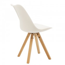 Dining table Balou-Caron set of 5 pcs pakoworld pp-mdf in white-natural shade D100x73cm