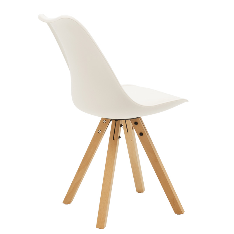 Dining table Balou-Caron set of 5 pcs pakoworld pp-mdf in white-natural shade D100x73cm