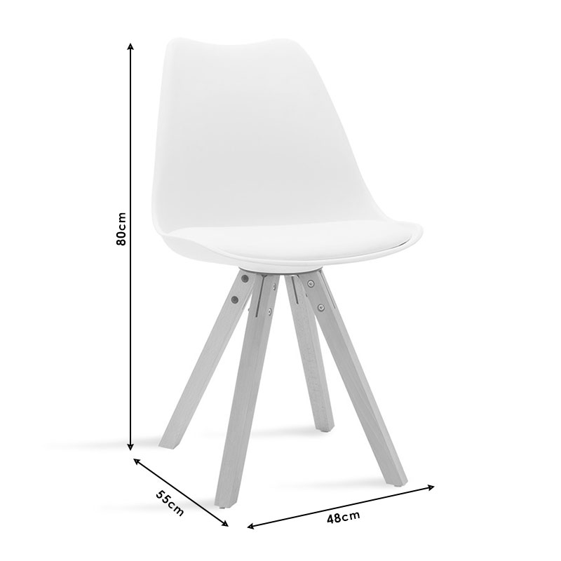 Dining table Balou-Caron set of 5 pcs pakoworld pp-mdf in white-natural shade D100x73cm