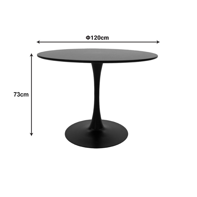 Dining table Balou-Noor pakoworld set of 5 MDF black-yellow D120x73cm