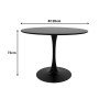 Dining table Balou-Noor pakoworld set of 5 MDF black-fabric black D120x73cm