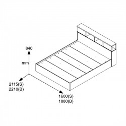 Olympus Castillo Toro Bedroom Set with Bed 160x200cm Set of 3pcs