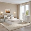Olympus White Bedroom Set with Bed 140x200cm Set of 4pcs