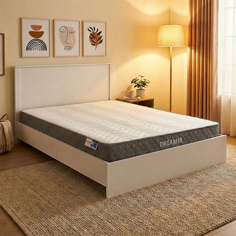 Bed with mattress Athos-Dreamer pakoworld white 160x200cm