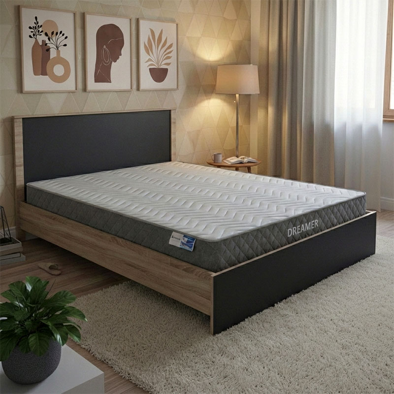 Bed with mattress Athos-Dreamer pakoworld sonoma-anthracite 160x200cm