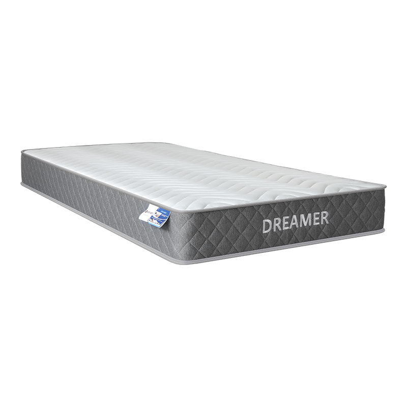 Bed with mattress Mago-Dreamer pakoworld anthracite fabric 100x200cm