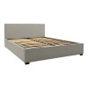 Bed with mattress and storage space Norse-Dreamer pakoworld fabric grey 160x200cm