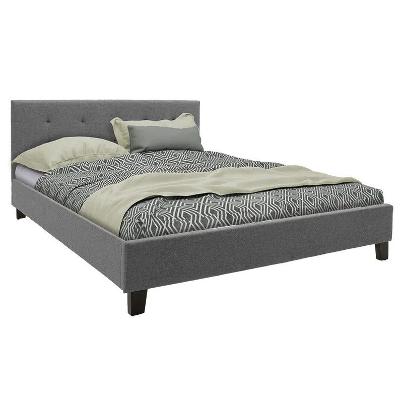 Bed with mattress Mago-Dreamer pakoworld anthracite fabric 160x200cm