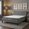 Bed with mattress Mago-Dreamer pakoworld anthracite fabric 160x200cm