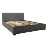 Bed with mattress and storage space Norse-Dreamer pakoworld fabric anthracite 160x200cm