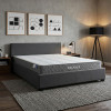 Bed with mattress and storage space Norse-Dreamer pakoworld fabric anthracite 160x200cm