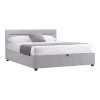 Bed with mattress and storage space Molito-Dreamer pakoworld velvet gray 160x200cm