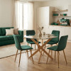 Dining Room with Noor Cypress Chairs and Antoro Glass Table D100x75cm Set of 5pcs