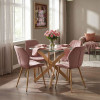 Dining Room with Jelour Rotten Apple Chairs and Antoro Glass Table D100x75 Set of 5pcs