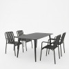 Τραπεζαρία Heven Vista pakoworld σετ 5τεμ μαύρο αλουμίνιο 150x80x72εκ