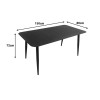 Τραπεζαρία Heven Vista pakoworld σετ 7τεμ μαύρο αλουμίνιο 150x80x72εκ