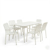 Dining set Heven Vista pakoworld set of 7 pices black aluminum 150x80x72cm