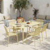 Dining set Heven Vista pakoworld set of 7pices champagne aluminum 120x70x72cm
