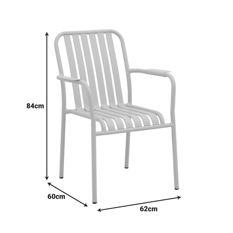 Τραπεζαρία Heven Vista pakoworld σετ 5τεμ σαμπανί αλουμίνιο 120x70x72εκ