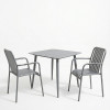 Dining set Heven Vista pakoworld set of 3 pieces anthracite aluminum 80x80x72cm