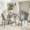 Dining set Heven Vista pakoworld set of 3 pieces anthracite aluminum 80x80x72cm