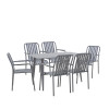 Τραπεζαρία Heven Vista pakoworld σετ 7τεμ ανθρακί αλουμίνιο 120x70x72εκ