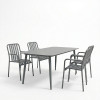 Dining set Heven Vista pakoworld set of 5 pieces anthracite aluminum 150x80x72cm