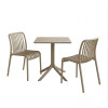 Dining table Groovy Zoi pakoworld 3 pcs cappuccino PP 60x60x76cm