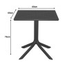 Τραπεζαρία Groovy Hush pakoworld σετ 3τεμ cappuccino PP 60x60x76εκ