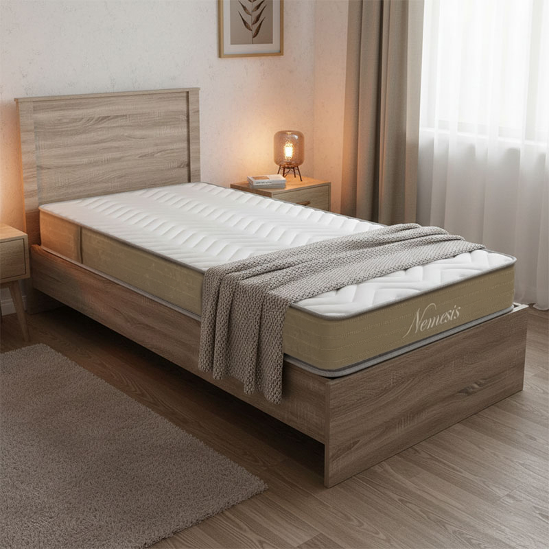 Bed with mattress Athos-Nemesis pakoworld sonoma 90x190cm