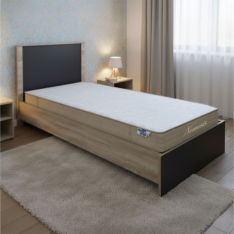 Bed with mattress Athos-Nemesis pakoworld sonoma-anthracite 90x190cm