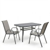 Dining table Ensure Calan pakoworld set of 3 pieces anthracite metal with glass 120x70x70cm
