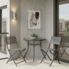 Bion Jeve pakoworld dining 3-piece set anthracite metal frame with champagne textilene 70x40x65cm