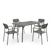 Moraja Deraby pakoworld set of 5 pieces black metal 140x80x72cm