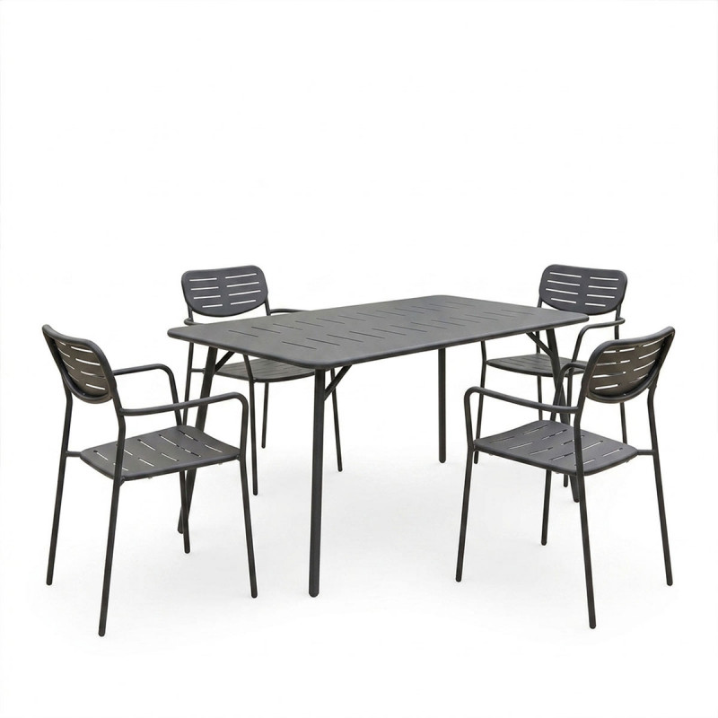 Moraja Deraby pakoworld set of 5 pieces black metal 140x80x72cm