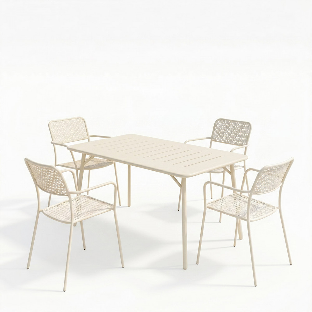 Moraja Federal pakoworld set of 5 pieces cream metal 140x80x72cm
