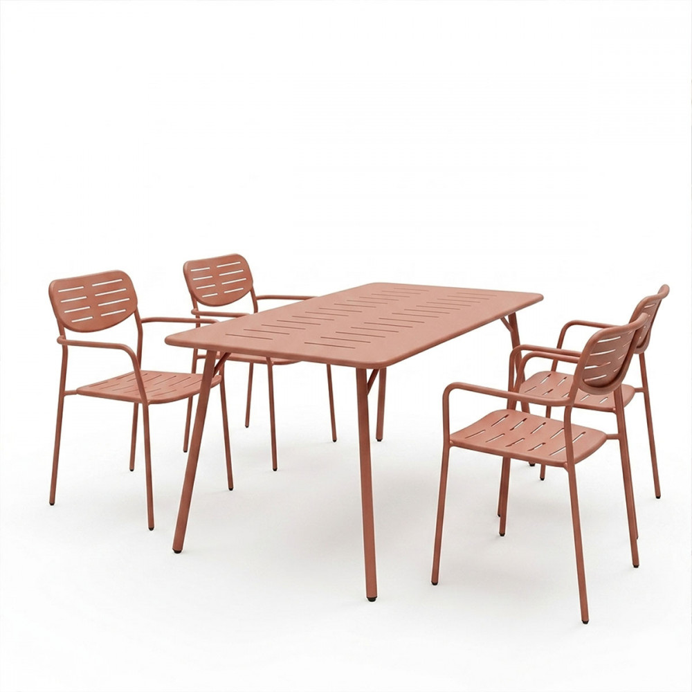 Moraja Deraby pakoworld set of 5 pieces terracotta metal 140x80x72cm