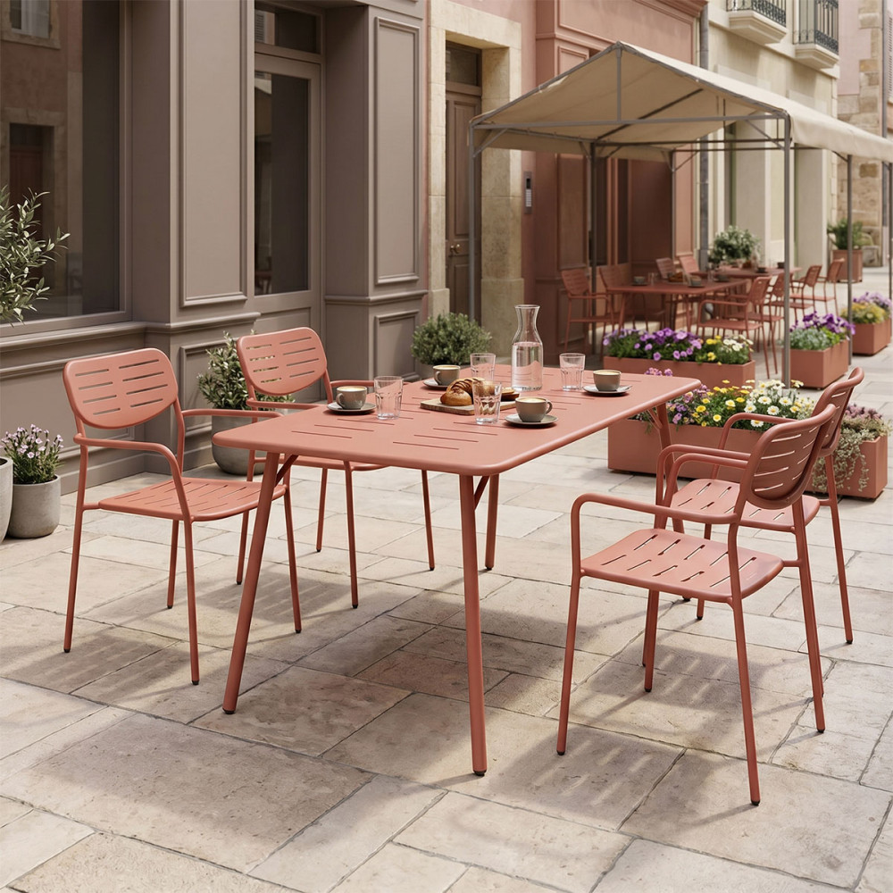 Moraja Deraby pakoworld set of 5 pieces terracotta metal 140x80x72cm