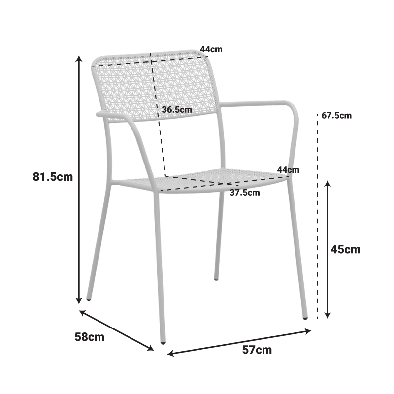 Τραπεζαρία Moraja Federal pakoworld σετ 5τεμ terracotta μέταλλο 140x80x72εκ
