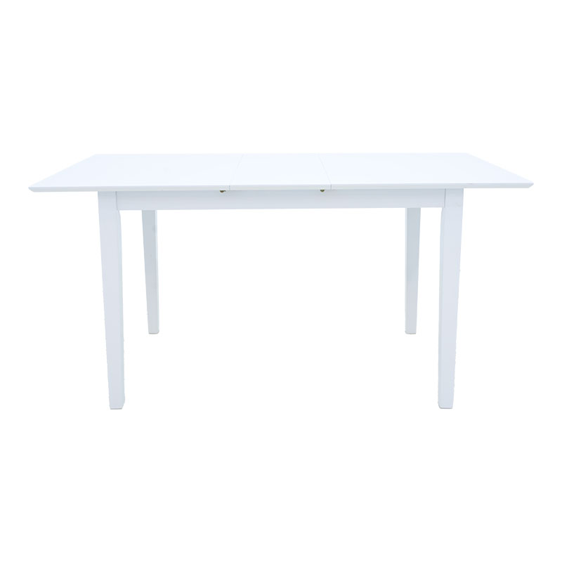 Τραπεζαρία Dallan Mabor pakoworld 5τεμ λευκό rubberwood 120-150x80x73,8εκ